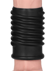 LoveToy - Spiral Knights Ring - Vibrerende Penis Sleeve - Ø 3,7 cm - Zwart-Erotiekvoordeel.nl