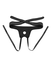 LoveToy - Strap-on Harnas - Verstelbaar Easy Strap-on Harnas - Zonder Dildo - Zwart & Wit-Laced-up.nl