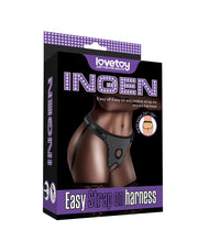 LoveToy - Strap-on Harnas - Verstelbaar Easy Strap-on Harnas - Zonder Dildo - Zwart & Wit-Laced-up.nl