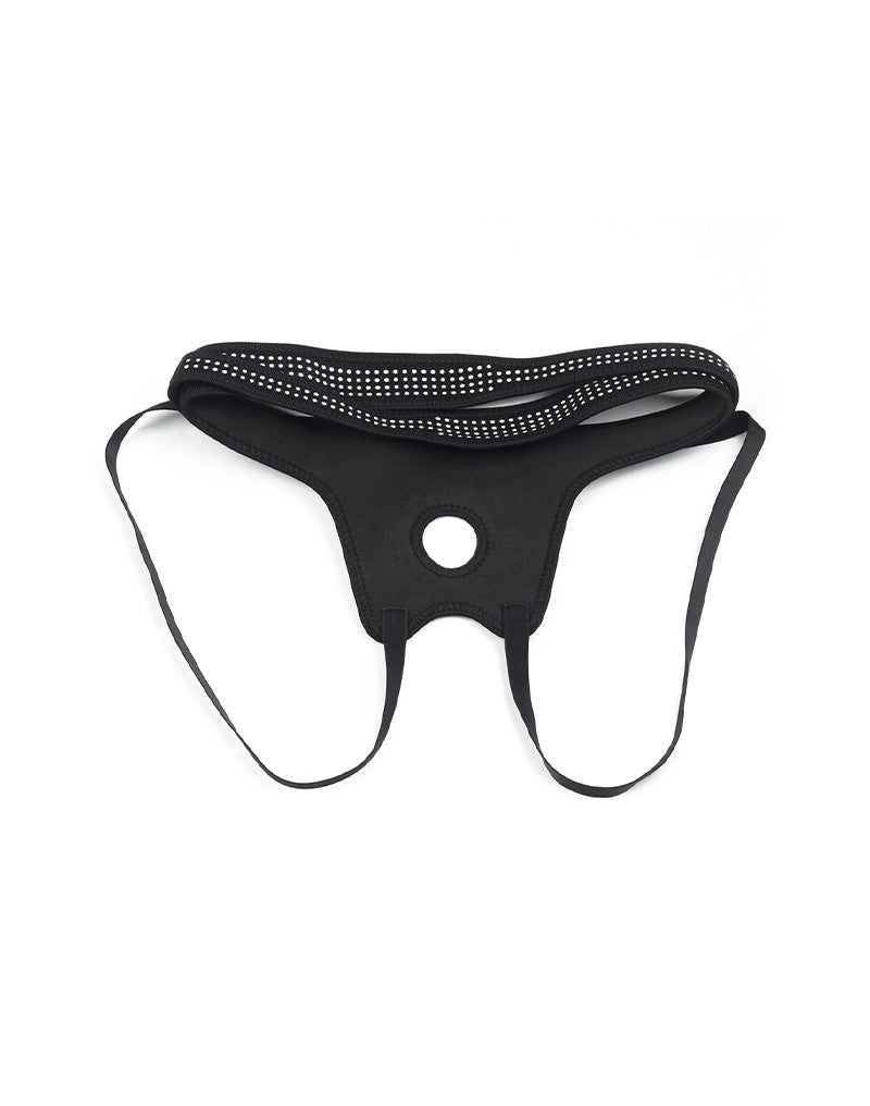 LoveToy - Strap-on Harnas - Verstelbaar Easy Strap-on Harnas - Zonder Dildo - Zwart & Wit-Laced-up.nl