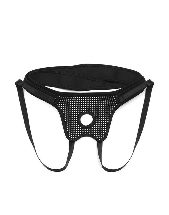 LoveToy - Strap-on Harnas - Verstelbaar Easy Strap-on Harnas - Zonder Dildo - Zwart & Wit-Laced-up.nl