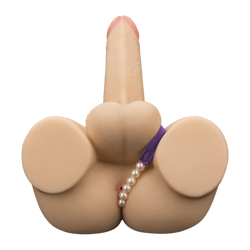 LoveToy - Streetgirl's 14 Masturbator mit biegsamem Dildo - Beige - Laced-up.nl