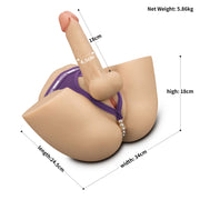 LoveToy - Masturbateur Streetgirl's 17 avec gode flexible - Beige - Laced-up.nl