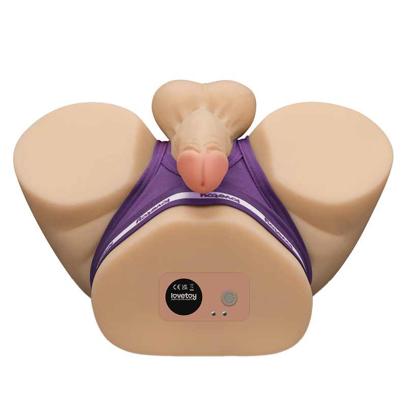 LoveToy - Streetgirl's Dual Motor Sensation Pulse Masturbator met Dildo - Beige-Erotiekvoordeel.nl