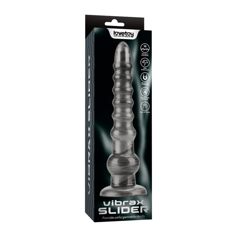 LoveToy - Vibrax Slider - Lange Vibrerende Anaal Dildo - 32 cm - Zilver-Erotiekvoordeel.nl