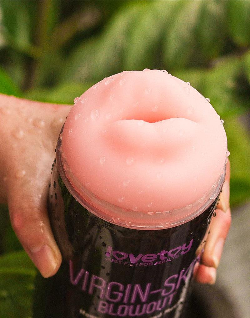 LoveToy - Virgin-Skin Blowout - Dubbelzijdige Stroker Masturbator - Vagina en Mond - Lichte Huidskleur-Erotiekvoordeel.nl