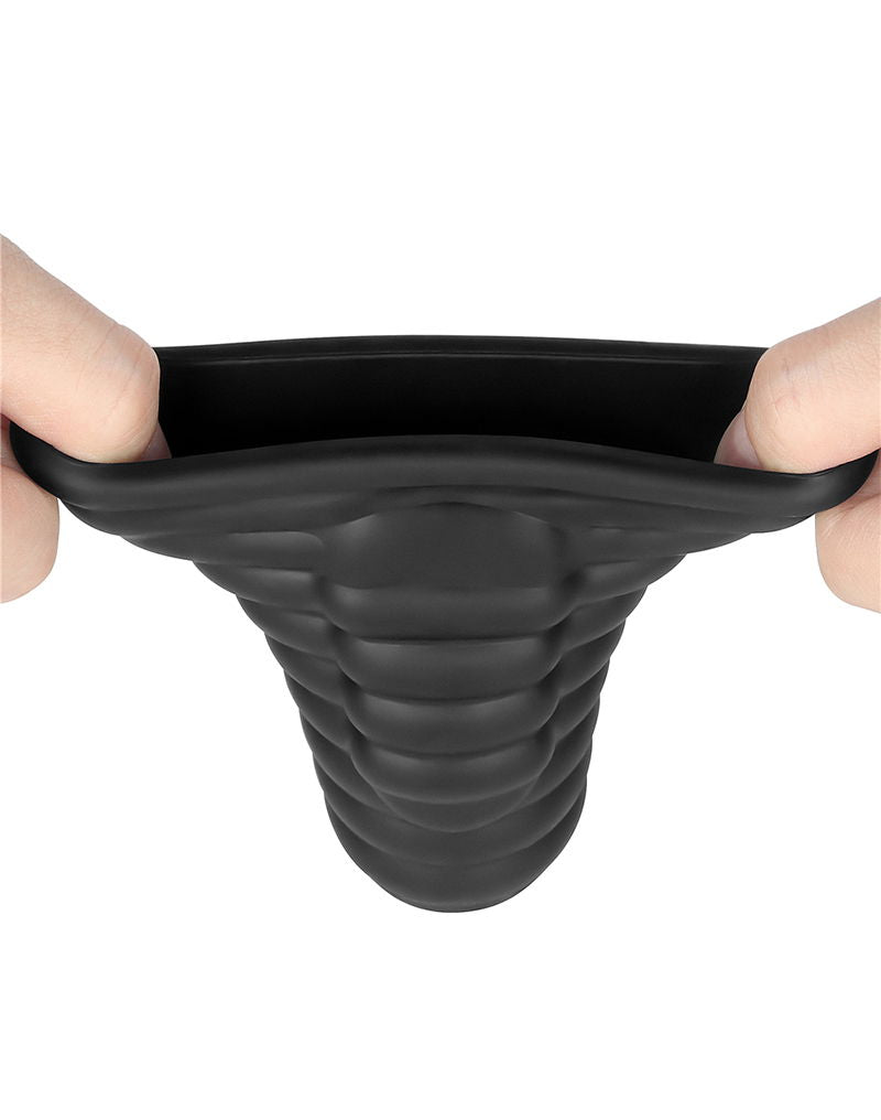 LoveToy - Wave Knights Ring - Vibrerende Penis Sleeve - Ø 3,7 cm - Zwart-Erotiekvoordeel.nl