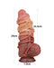 LoveToy - XXL Extreme Dildo met Touw Motief - Lengte 24 cm - Bruin/Lichte Huidskleur-Laced-up.nl
