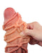 LoveToy - XXL Extreme Dildo met Touw Motief - Lengte 24 cm - Bruin/Lichte Huidskleur-Laced-up.nl