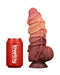 LoveToy - XXL Extreme Dildo met Touw Motief - Lengte 24 cm - Bruin/Lichte Huidskleur-Laced-up.nl