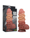 LoveToy - XXL Extreme Dildo met Touw Motief - Lengte 24,5 cm - Bruin/Lichte Huidskleur-Laced-up.nl