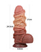 LoveToy - XXL Extreme Dildo met Touw Motief - Lengte 24,5 cm - Bruin/Lichte Huidskleur-Laced-up.nl