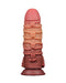 LoveToy - XXL Extreme Dildo met Touw Motief - Lengte 24,5 cm - Bruin/Lichte Huidskleur-Laced-up.nl