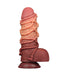 LoveToy - XXL Extreme Dildo met Touw Motief - Lengte 24,5 cm - Bruin/Lichte Huidskleur-Laced-up.nl