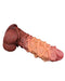 LoveToy - XXL Extreme Dildo met Touw Motief - Lengte 26.5 cm - Bruin/Lichte Huidskleur-Laced-up.nl