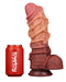 LoveToy - XXL Extreme Dildo met Touw Motief - Lengte 26.5 cm - Bruin/Lichte Huidskleur-Laced-up.nl