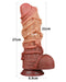 LoveToy - XXL Extreme Dildo met Touw Motief - Lengte 26.5 cm - Bruin/Lichte Huidskleur-Laced-up.nl