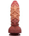 LoveToy - XXL Extreme Dildo met Touw Motief - Lengte 26.5 cm - Bruin/Lichte Huidskleur-Laced-up.nl