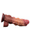 LoveToy - XXL Extreme Dildo met Touw Motief - Lengte 26.5 cm - Bruin/Lichte Huidskleur-Laced-up.nl