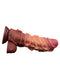 LoveToy - XXL Extreme Dildo met Touw Motief - Lengte 26.5 cm - Bruin/Lichte Huidskleur-Laced-up.nl