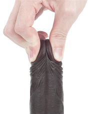LoveToy - Dildo Met Sliding Skin Technologie - 17.5 x 3.5 cm - Bruin-Laced-up.nl