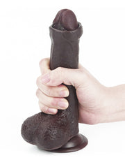 LoveToy - Dildo Met Sliding Skin Technologie - 17.5 x 3.5 cm - Bruin-Laced-up.nl