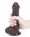 LoveToy - Dildo Met Sliding Skin Technologie - 17.5 x 3.5 cm - Bruin-Laced-up.nl