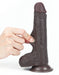 LoveToy - Dildo Met Sliding Skin Technologie - 17.5 x 3.5 cm - Bruin-Laced-up.nl