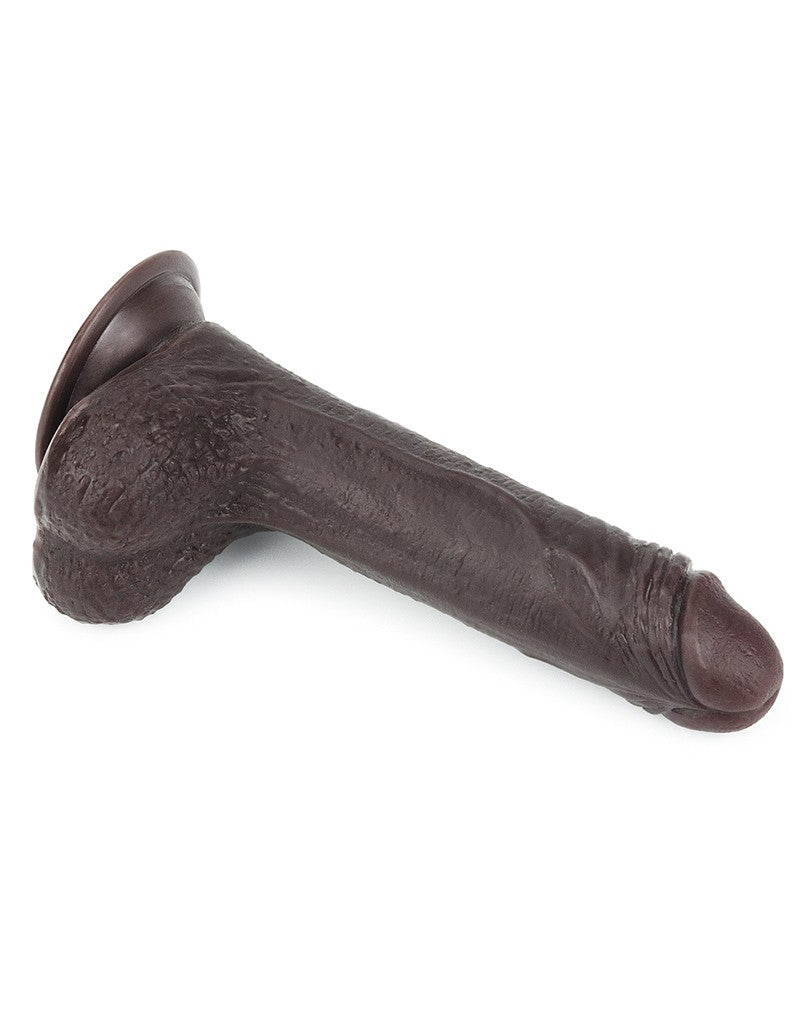 LoveToy - Dildo Met Sliding Skin Technologie - 17.5 x 3.5 cm - Bruin-Laced-up.nl