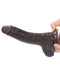 LoveToy - Dildo Met Sliding Skin Technologie - 17.5 x 3.5 cm - Bruin-Laced-up.nl