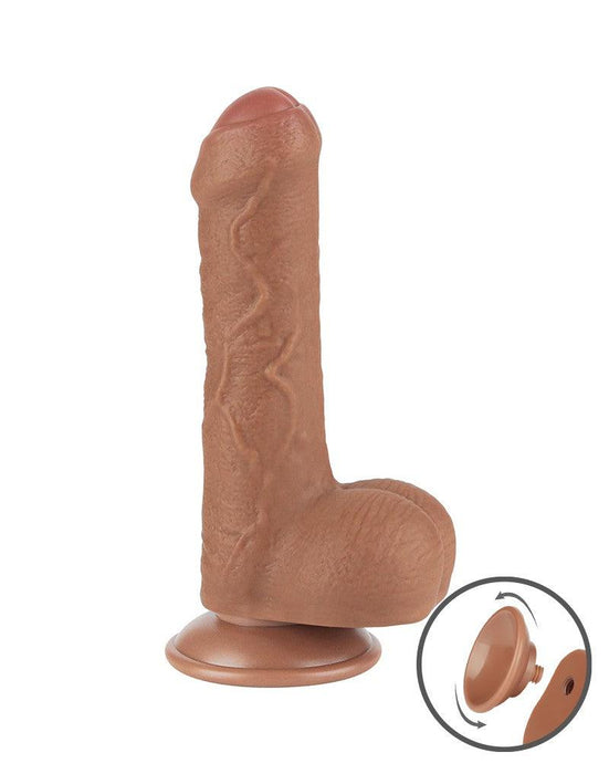 LoveToy - Dildo Met Sliding Skin Technologie - 18.3 x 3.5 cm - Verwijderbare Zuignap - Medium Huidskleur-Laced-up.nl