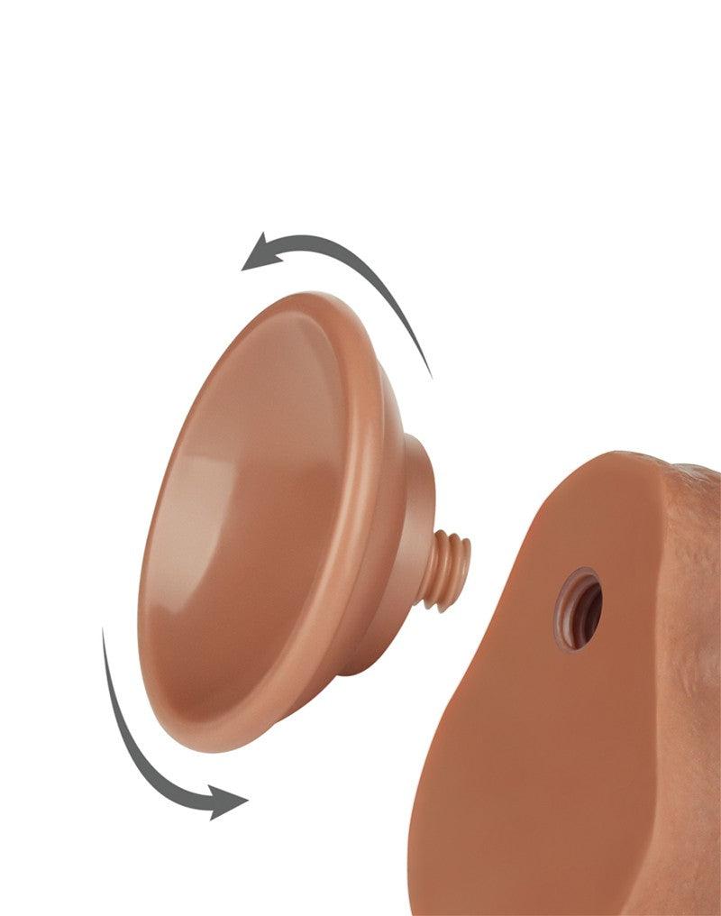 LoveToy - Dildo Met Sliding Skin Technologie - 18.3 x 3.5 cm - Verwijderbare Zuignap - Medium Huidskleur-Laced-up.nl