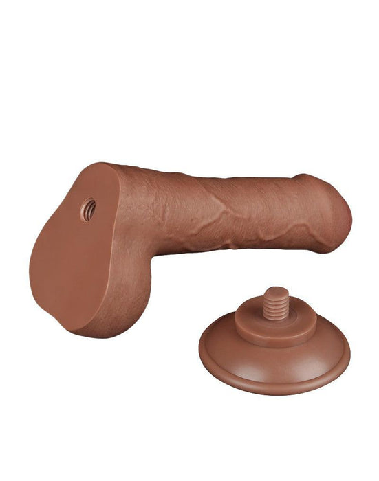 LoveToy - Dildo Met Sliding Skin Technologie - 18.3 x 3.5 cm - Verwijderbare Zuignap - Medium Huidskleur-Laced-up.nl