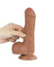 LoveToy - Dildo Met Sliding Skin Technologie - 18.3 x 3.5 cm - Verwijderbare Zuignap - Medium Huidskleur-Laced-up.nl
