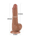 LoveToy - Dildo Met Sliding Skin Technologie - 19.5 x 3.6 cm - Verwijderbare Zuignap - Medium Huidskleur-Laced-up.nl