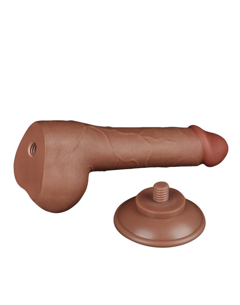 LoveToy - Dildo Met Sliding Skin Technologie - 19.5 x 3.6 cm - Verwijderbare Zuignap - Medium Huidskleur-Laced-up.nl