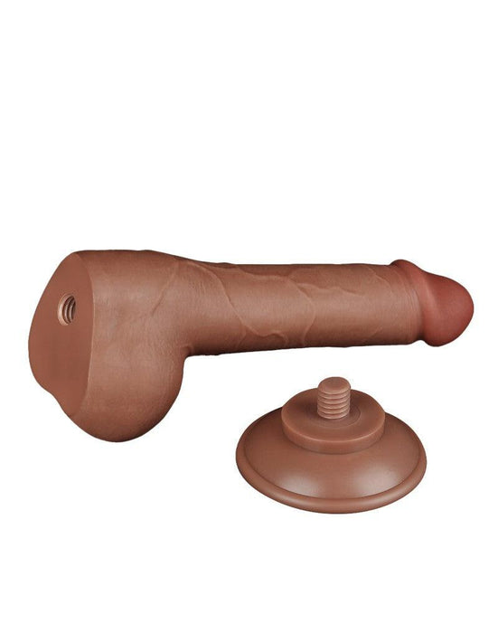 LoveToy - Dildo Met Sliding Skin Technologie - 19.5 x 3.6 cm - Verwijderbare Zuignap - Medium Huidskleur-Laced-up.nl