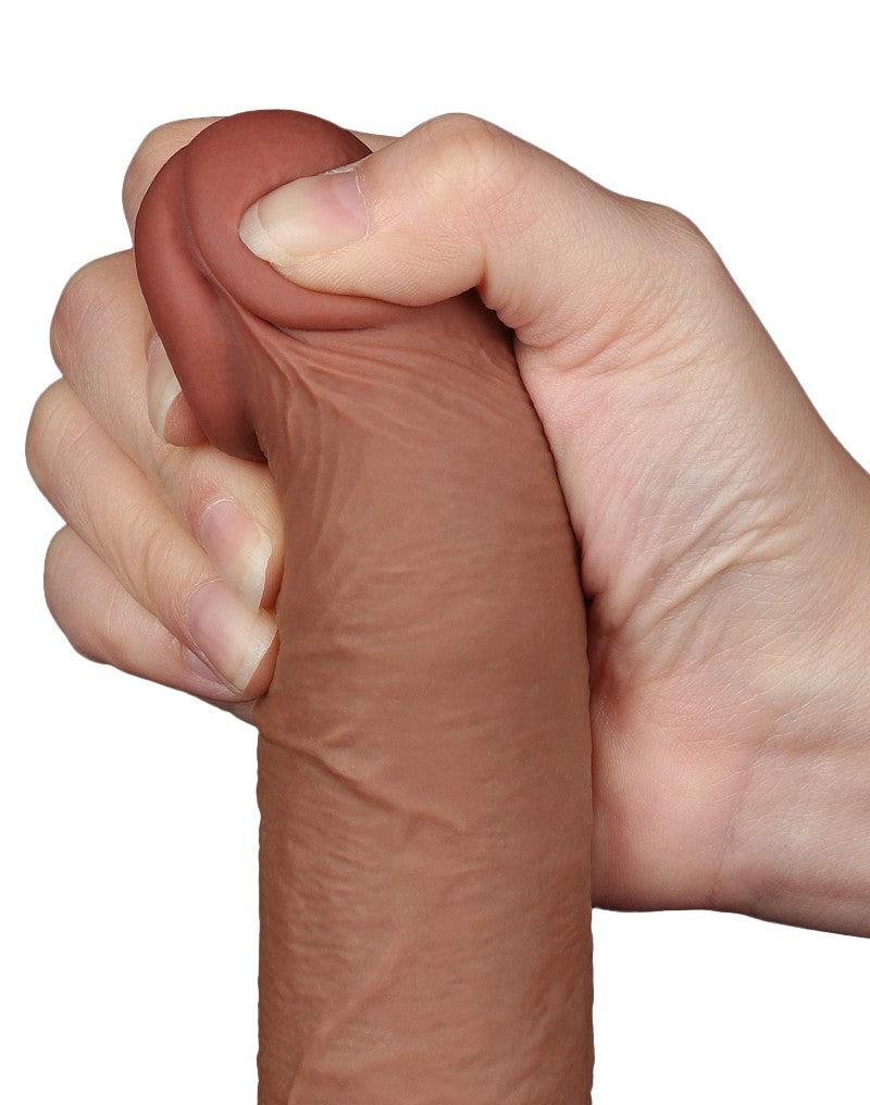 LoveToy - Dildo Met Sliding Skin Technologie - 19.5 x 3.7 cm - Verwijderbare Zuignap - Medium Huidskleur-Laced-up.nl