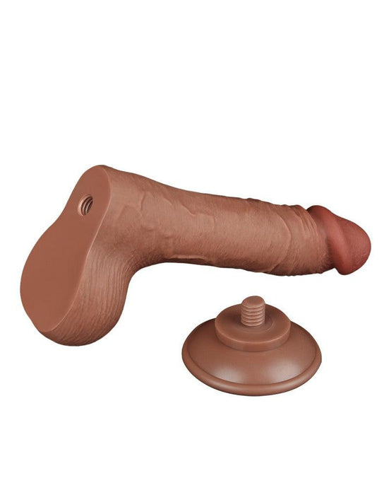 LoveToy - Dildo Met Sliding Skin Technologie - 20 x 3.9 cm - Verwijderbare Zuignap - Medium Huidskleur-Laced-up.nl