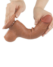 LoveToy - Dildo Met Sliding Skin Technologie - 20 x 3.9 cm - Verwijderbare Zuignap - Medium Huidskleur-Laced-up.nl