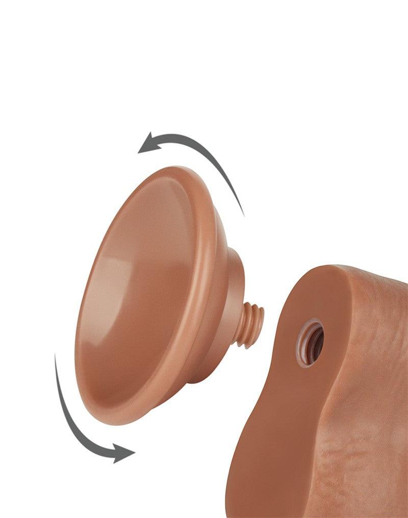 LoveToy - Dildo Met Sliding Skin Technologie - 20 x 3.9 cm - Verwijderbare Zuignap - Medium Huidskleur-Laced-up.nl