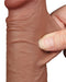LoveToy - Dildo Met Sliding Skin Technologie - 20 x 3.9 cm - Verwijderbare Zuignap - Medium Huidskleur-Laced-up.nl