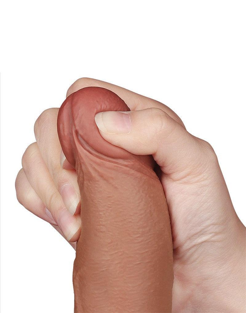 LoveToy - Dildo Met Sliding Skin Technologie - 20 x 4 cm - Verwijderbare Zuignap - Medium Huidskleur-Laced-up.nl