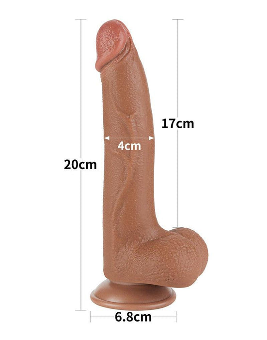 LoveToy - Dildo Met Sliding Skin Technologie - 20 x 4 cm - Verwijderbare Zuignap - Medium Huidskleur-Laced-up.nl