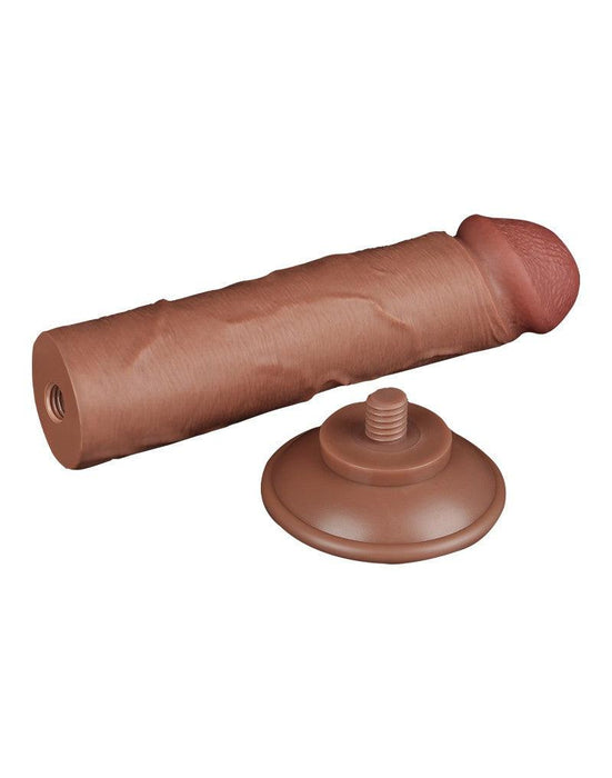 LoveToy - Dildo Met Sliding Skin Technologie - 20.8 x 3.8 cm - Verwijderbare Zuignap - Medium Huidskleur-Laced-up.nl