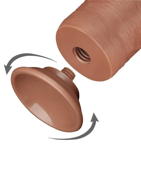 LoveToy - Dildo Met Sliding Skin Technologie - 20.8 x 3.8 cm - Verwijderbare Zuignap - Medium Huidskleur-Laced-up.nl