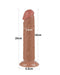 LoveToy - Dildo Met Sliding Skin Technologie - 20.8 x 3.8 cm - Verwijderbare Zuignap - Medium Huidskleur-Laced-up.nl