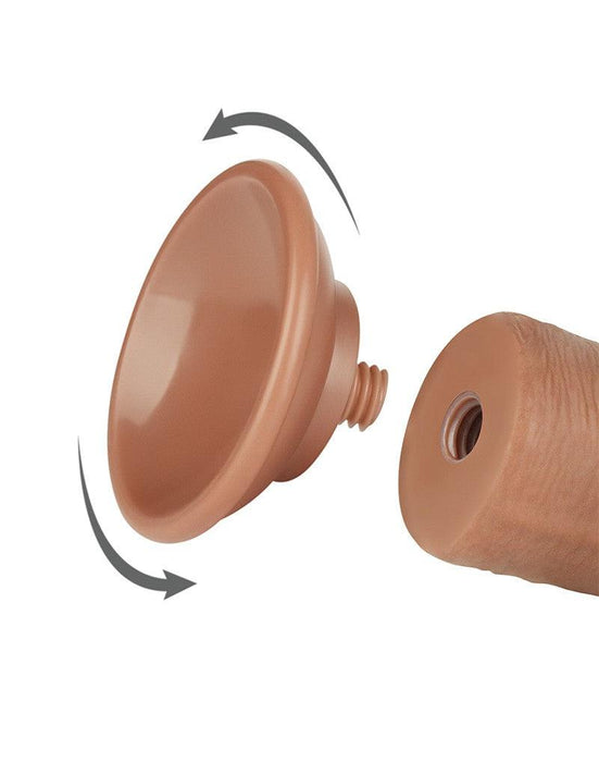 LoveToy - Dildo Met Sliding Skin Technologie - 20.8 x 3.8 cm - Verwijderbare Zuignap - Medium Huidskleur-Laced-up.nl