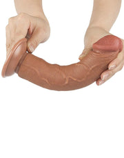 LoveToy - Dildo Met Sliding Skin Technologie - 20.8 x 3.8 cm - Verwijderbare Zuignap - Medium Huidskleur-Laced-up.nl