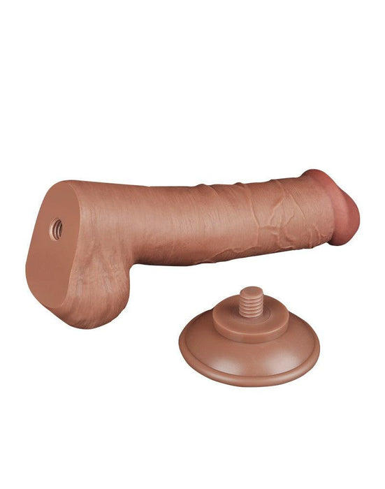 LoveToy - Dildo Met Sliding Skin Technologie - 20.8 x 4 cm - Verwijderbare Zuignap - Medium Huidskleur-Laced-up.nl